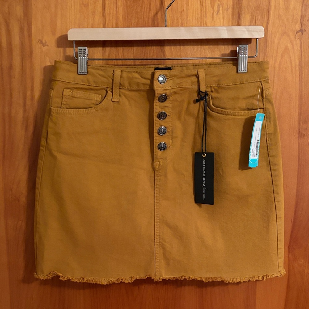 Just Black Mustard Denim Skirt from Stitch Fix